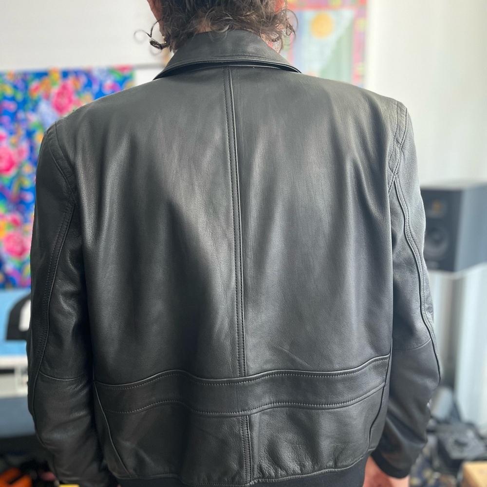 COACH Men’s Goat Leather Moto Jacket - Picture 6 of 16